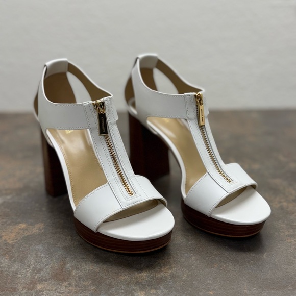 Michael Kors White Heeled Sandals - Picture 1 of 8